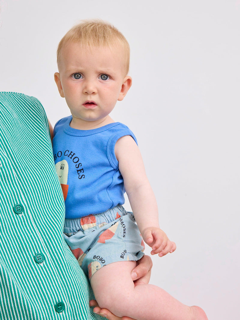 Bobo Choses Baby Morning Egg All Over Denim Shorts