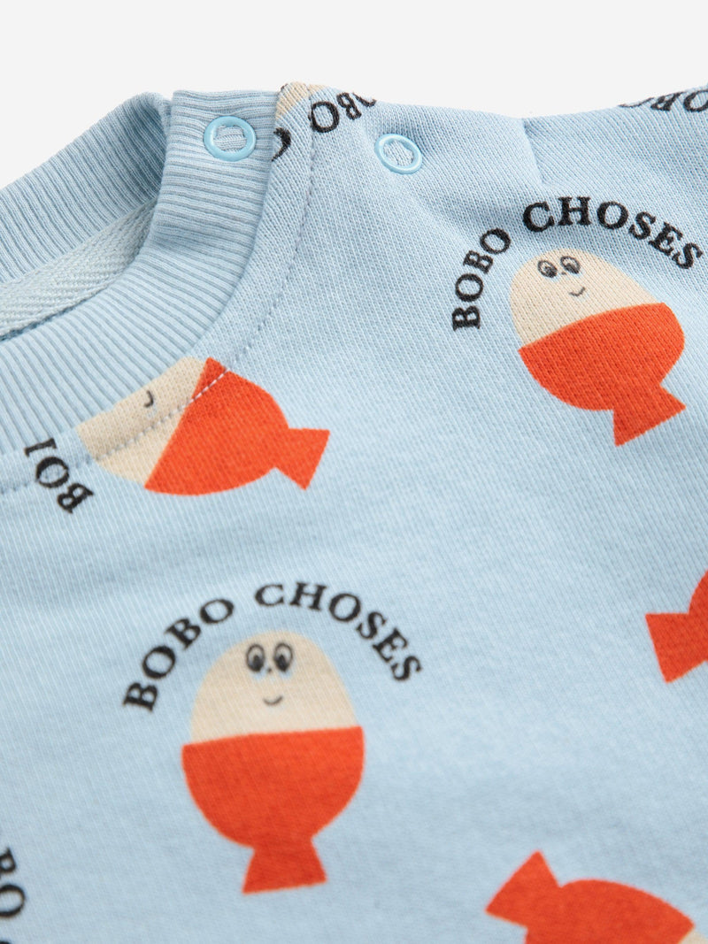 Bobo Choses Baby Morning Egg All Over Sweatshirt Light Blue