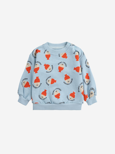 Bobo Choses Baby Morning Egg All Over Sweatshirt Light Blue