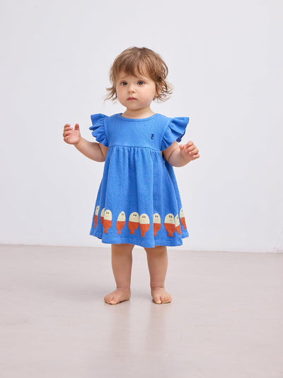 Bobo Choses Baby Morning Egg Ruffle Dress Blue