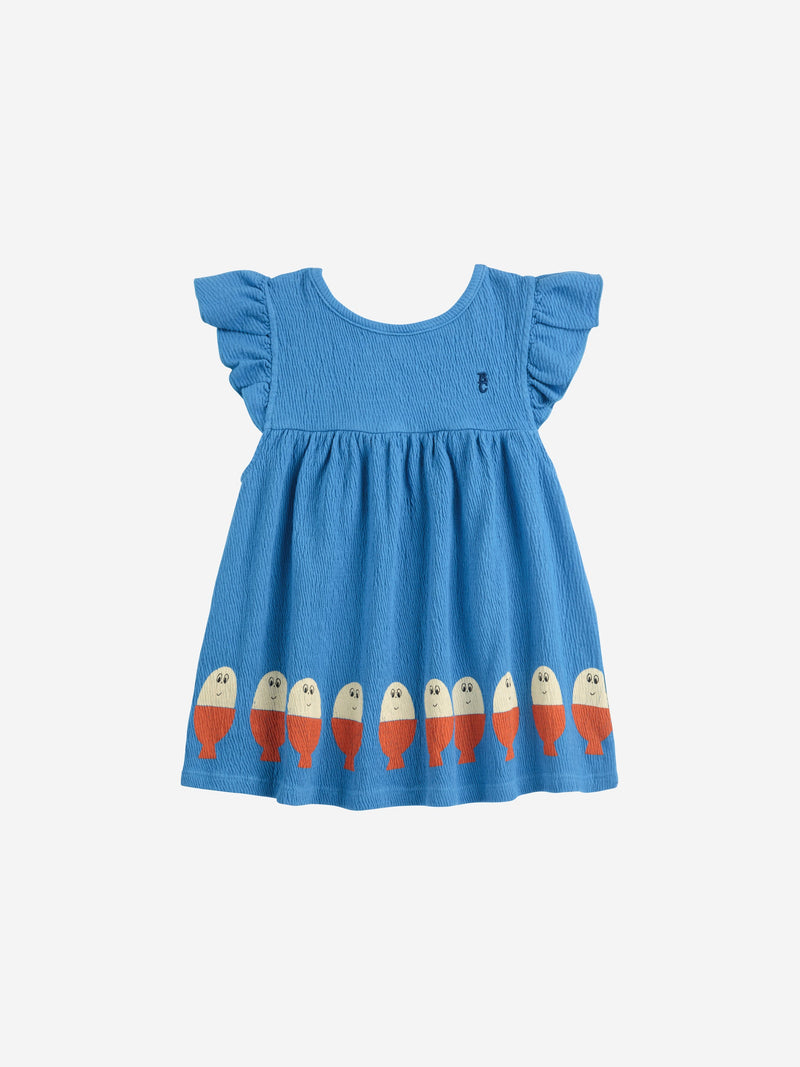 Bobo Choses Baby Morning Egg Ruffle Dress Blue