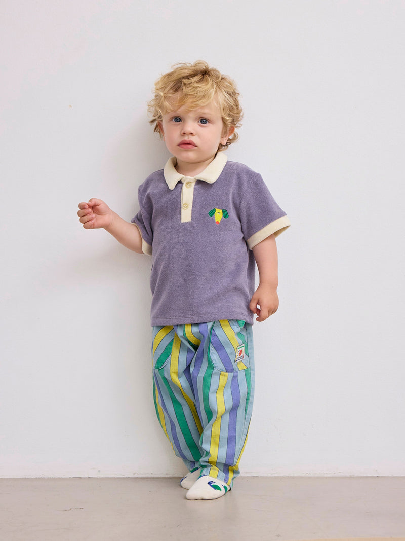 Bobo Choses Baby Multicolor Stripes Denim Pants Light Blue