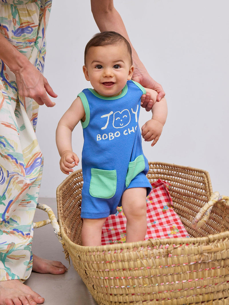 Bobo Choses Baby Smiling Playsuit Blue