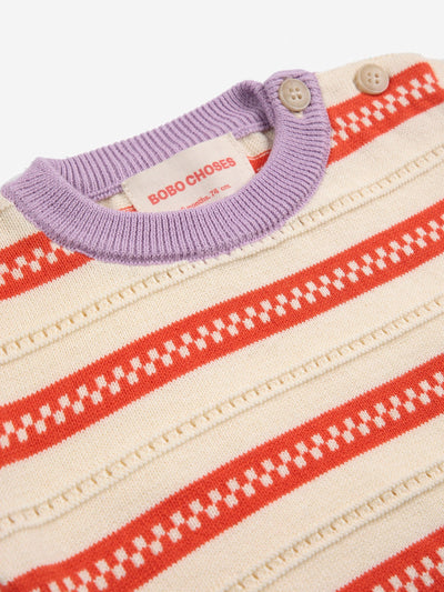 Bobo Choses Baby Striped Jumper Off-white