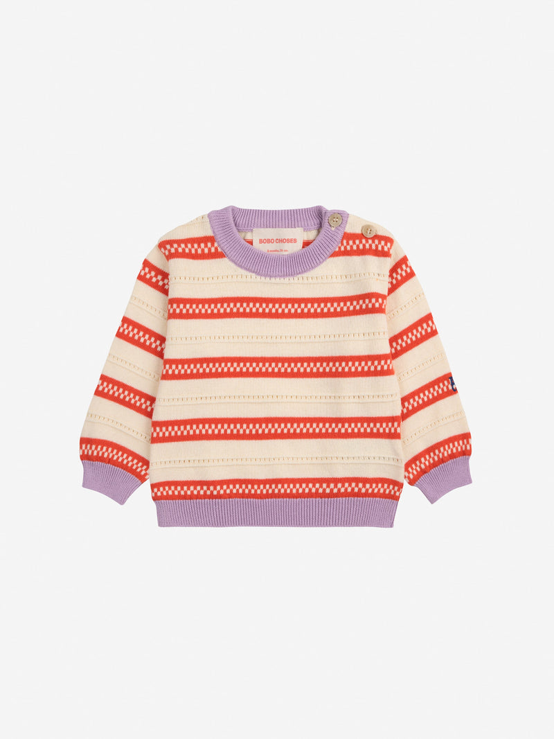 Bobo Choses Baby Striped Jumper Off-white