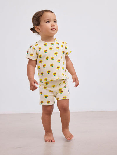 Bobo Choses Baby Sunflower All Over Short Legging Off-White