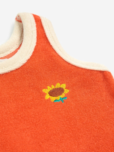 Bobo Choses Baby Sunflower Terry Cloth Tank Top Red