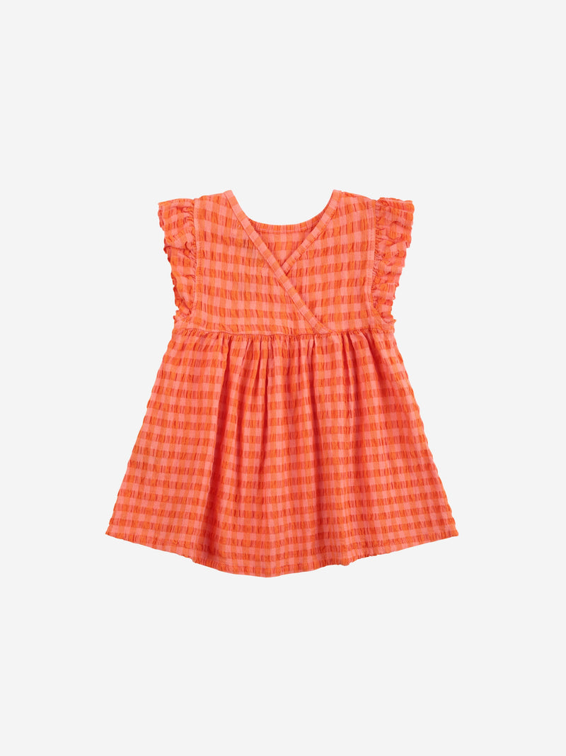 Bobo Choses Baby Vichy Woven Dress Orange