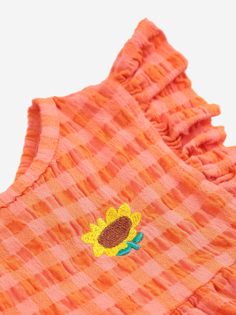 Bobo Choses Baby Vichy Woven Dress Orange