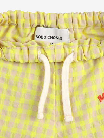 Bobo Choses Baby Vichy Woven Pants Yellow