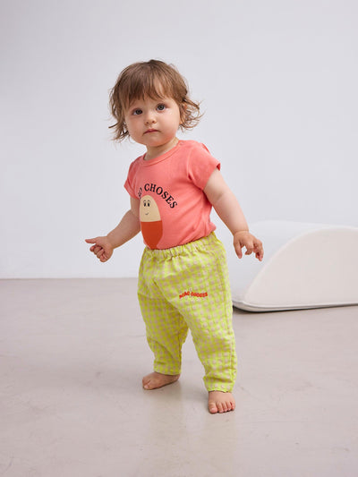 Bobo Choses Baby Vichy Woven Pants Yellow