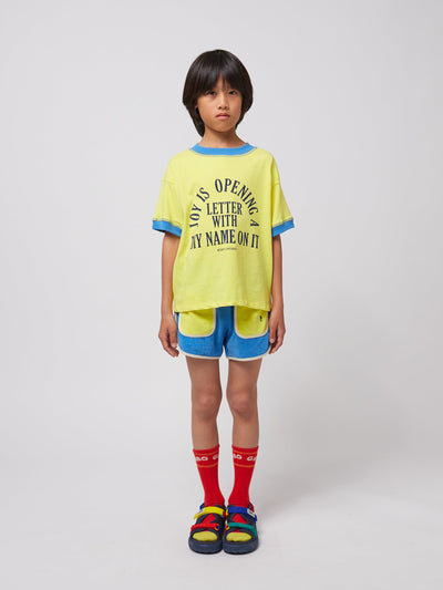 Bobo Choses Blue Color Block Terry Cloth Shorts