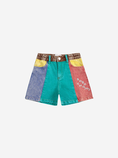 Bobo Choses Color Block Denim Shorts Multicolor