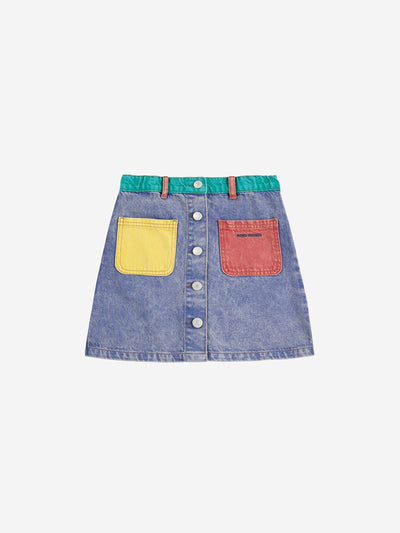 Bobo Choses Color Block Denim Skirt Multicolor