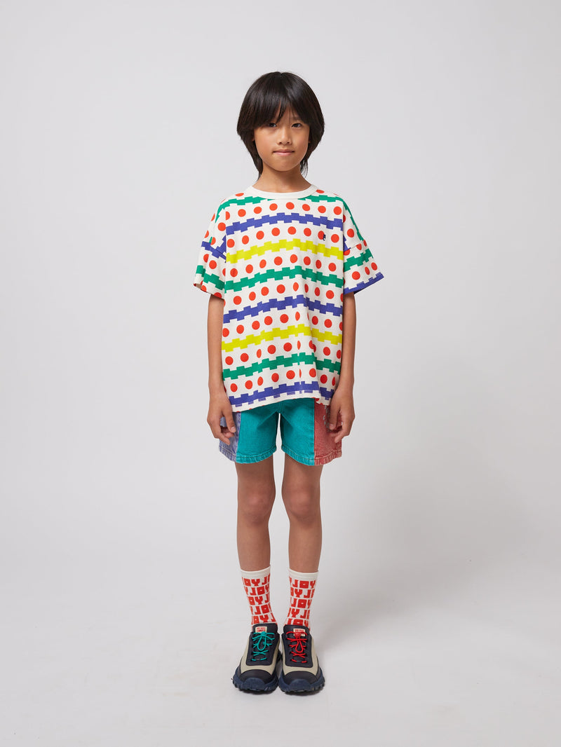 Bobo Choses Geometric All Over Waffle T-shirt Offwhite