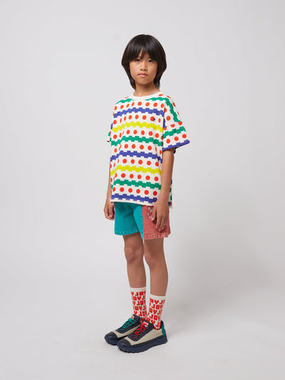 Bobo Choses Geometric All Over Waffle T-shirt Offwhite