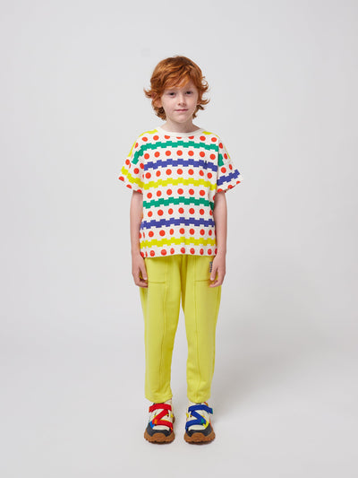 Bobo Choses Geometric All Over Waffle T-shirt Offwhite