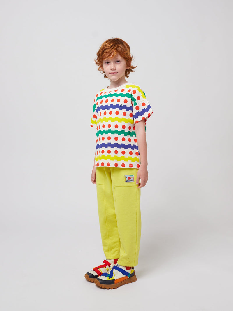 Bobo Choses Geometric All Over Waffle T-shirt Offwhite