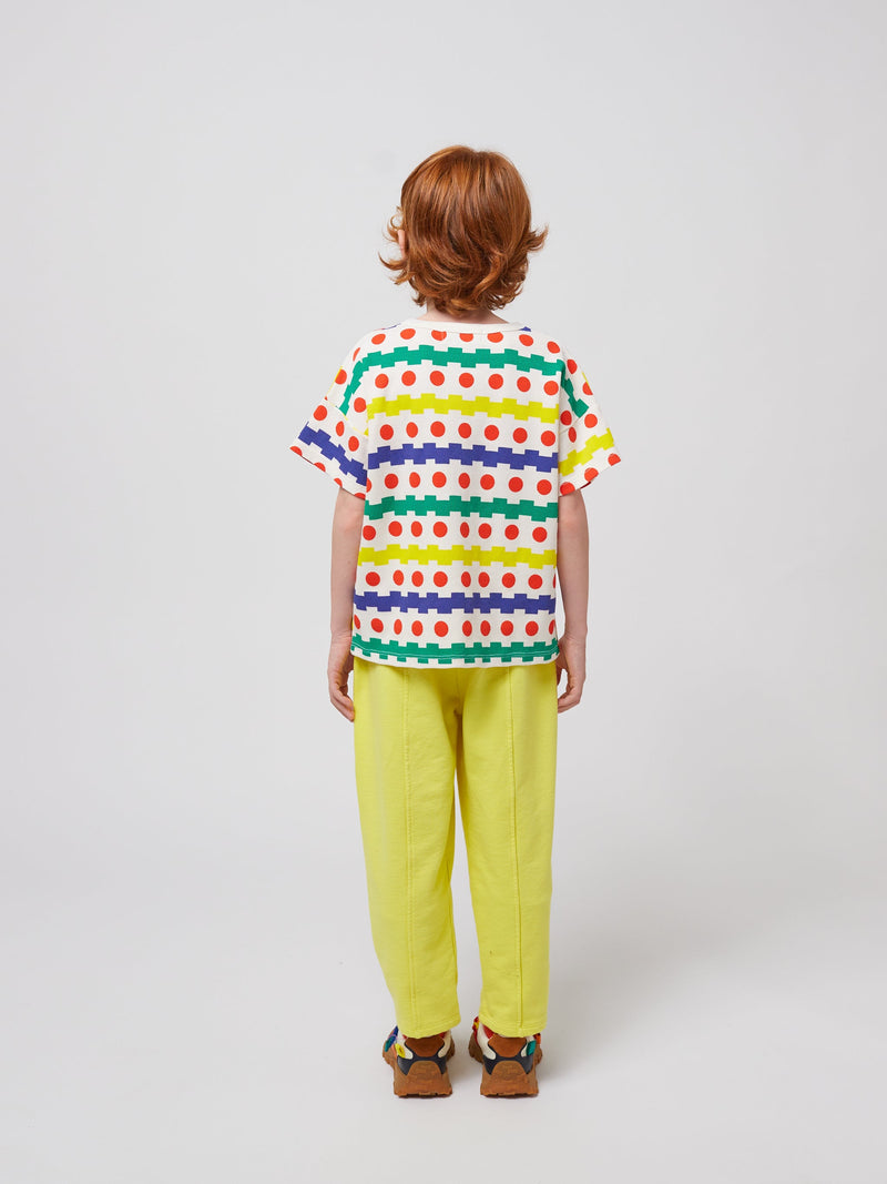 Bobo Choses Geometric All Over Waffle T-shirt Offwhite