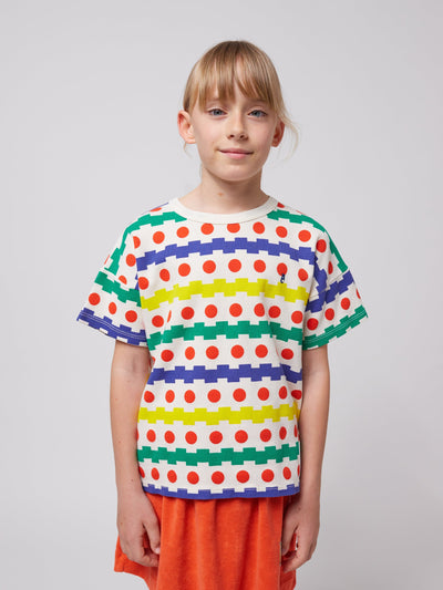 Bobo Choses Geometric All Over Waffle T-shirt Offwhite