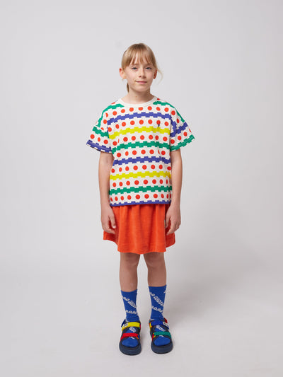 Bobo Choses Geometric All Over Waffle T-shirt Offwhite