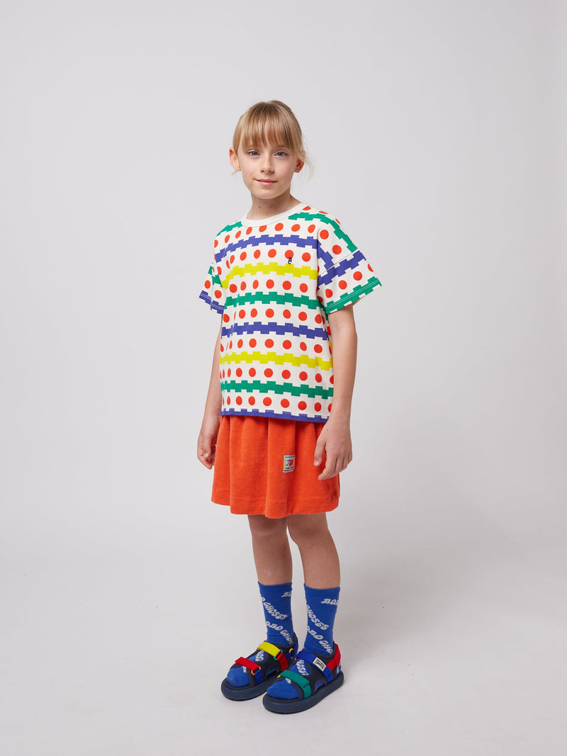 Bobo Choses Geometric All Over Waffle T-shirt Offwhite