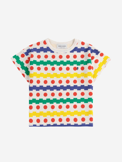 Bobo Choses Geometric All Over Waffle T-shirt Offwhite