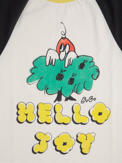 Bobo Choses Hello Joy Raglan Sleeves t-shirt Offwhite