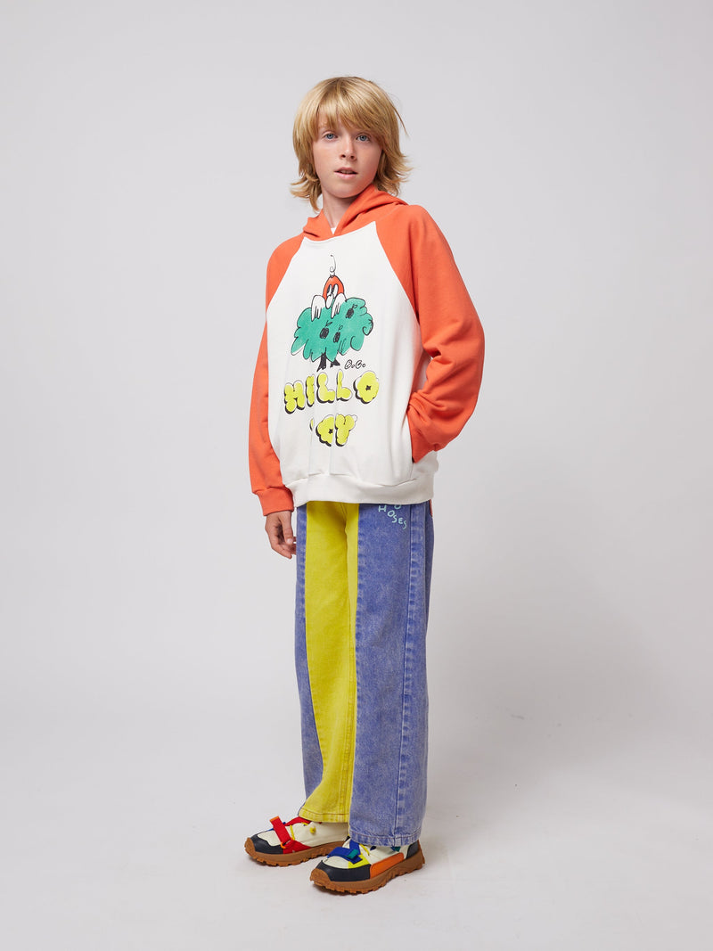 Bobo Choses Hello Joy Ranglan Sleeve Hoodie Multicolor