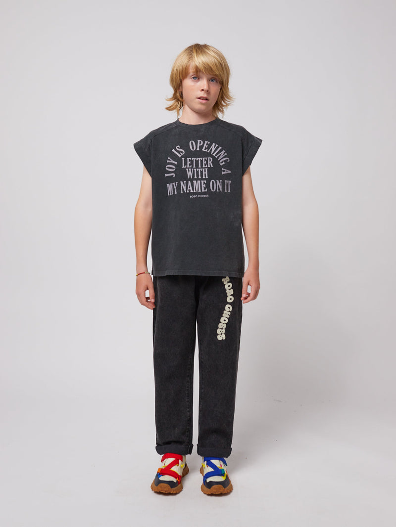 Bobo Choses Joy Is Sleveless T-shirt Dark Grey