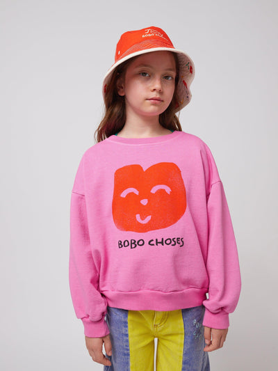 Bobo Choses Joyful Face Sweatshirt Fuchsia