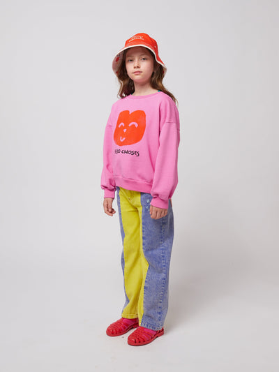 Bobo Choses Joyful Face Sweatshirt Fuchsia