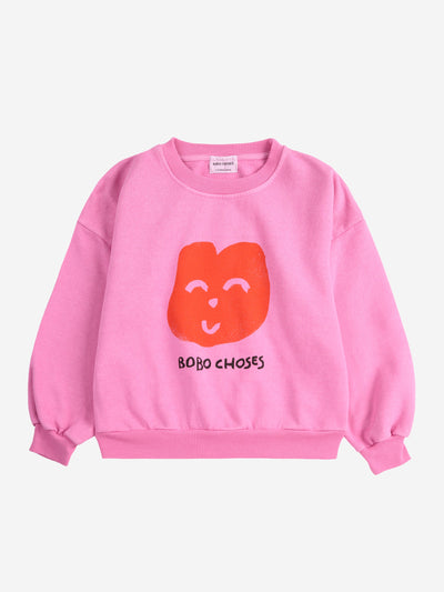 Bobo Choses Joyful Face Sweatshirt Fuchsia