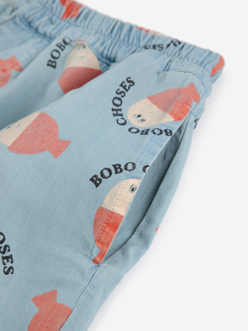 Bobo Choses Morning Egg All Over Woven Bermuda Shorts Light Blue