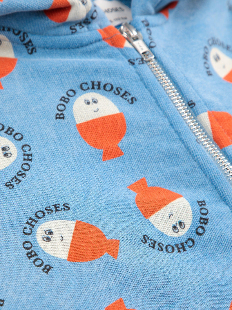 Bobo Choses Morning Egg All Over Zipped Hoodie