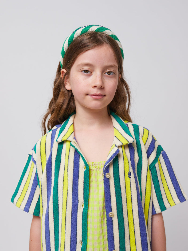 Bobo Choses Multicolor Stripes Terry Cloth Shirt Offwhite