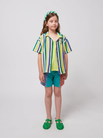 Bobo Choses Multicolor Stripes Terry Cloth Shirt Offwhite