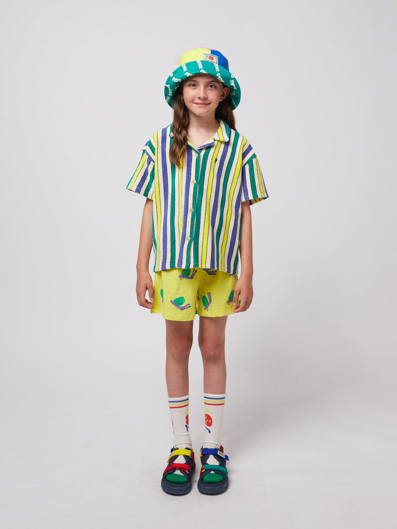 Bobo Choses Multicolor Stripes Terry Cloth Shirt Offwhite