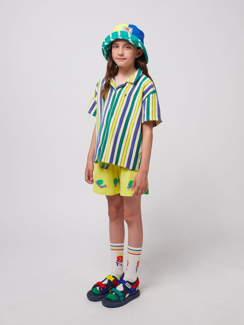 Bobo Choses Multicolor Stripes Terry Cloth Shirt Offwhite