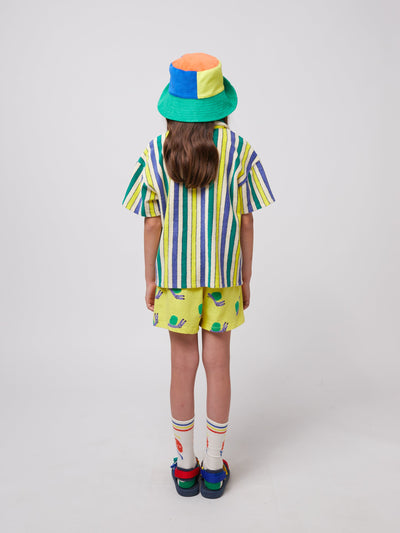 Bobo Choses Multicolor Stripes Terry Cloth Shirt Offwhite