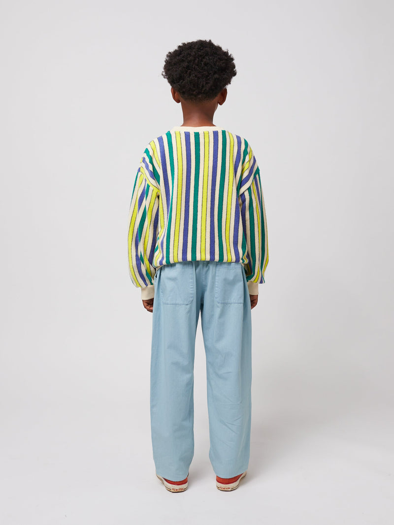 Bobo Choses Multicolor Stripes Terry Cloth Sweatshirt Offwhite