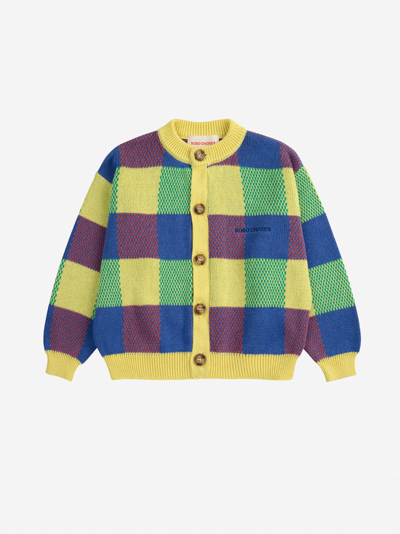 Bobo Choses Multicolor Vichy Jacquard Cardigan Multicolor