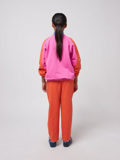 Bobo Choses Smiling Color Block 1/4 Zipped Sweatshirt Fuchsia