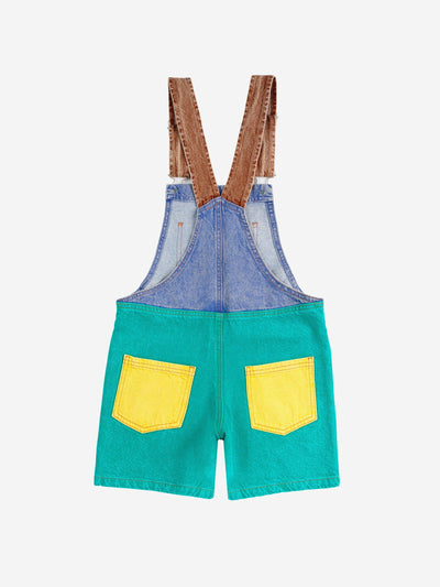 Bobo Choses Smiling Color Block Denim Dungaree Multicolor