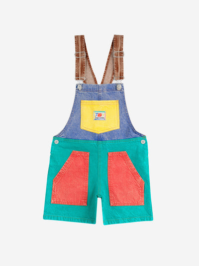 Bobo Choses Smiling Color Block Denim Dungaree Multicolor