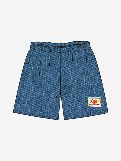 Bobo Choses Smiling Mid Denim Bermuda Shorts Blue