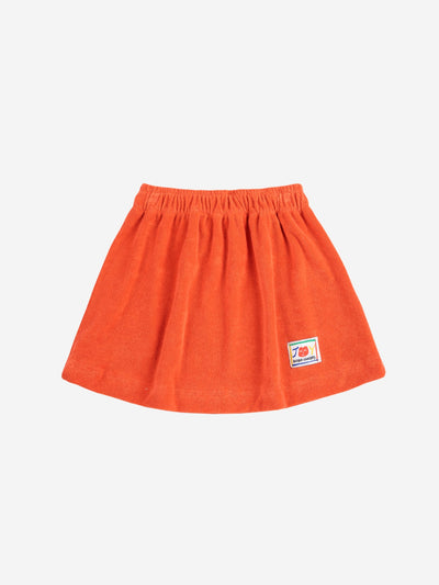 Bobo Choses Smiling Terry Cloth Skirt Red