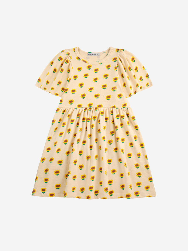 Bobo Choses Sunflower All Over Dress Offwhite