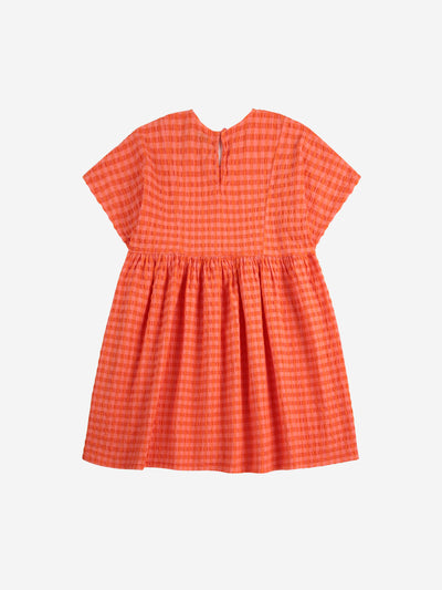 Bobo Choses Vichy Woven Dress Coral