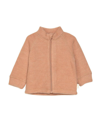 Celavi Jacket with Zipper - Soft Wool Macaroon